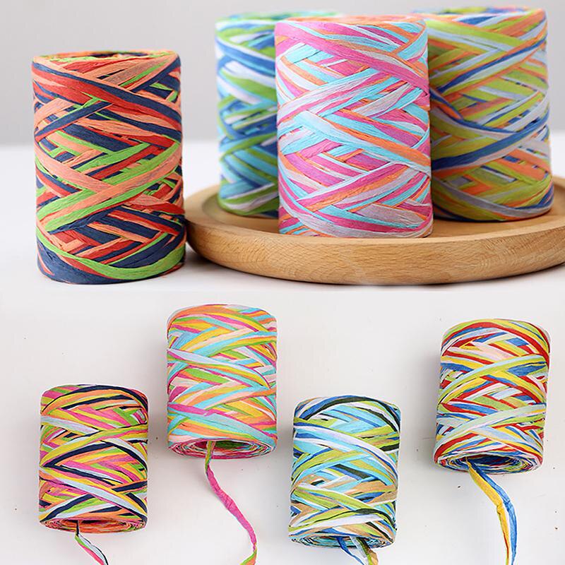 80M/Roll Color Paper Rope Raffia Ribbon Decoration..